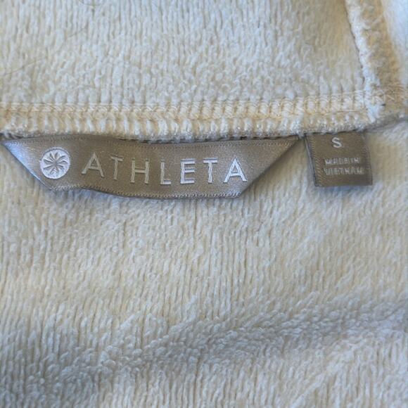 Athleta Cozy Karma Oatmeal Full Zip Thumb Holes Hooded Jacket Size Small - Picture 10 of 10